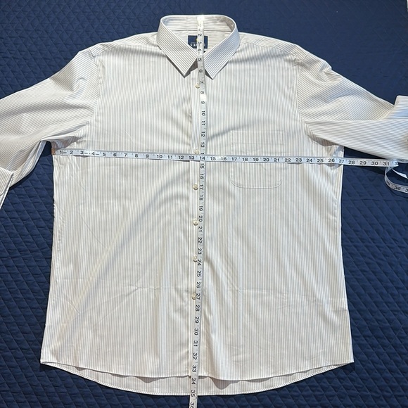 Stanford Smart Tech Mens Dress Shirt. XXL 18-18.5 NEW. Lite Gray & White Stripe - Picture 5 of 9